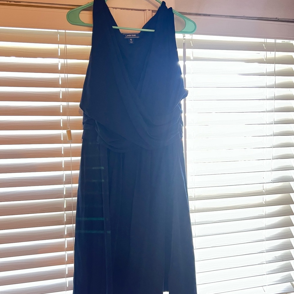 EUC Lands End Navy Cotton Dress